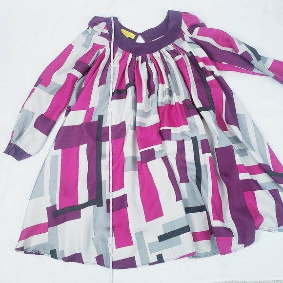 Vintage Catherine Malandrino Silk Geometric Shift Dress - Picture 9 of 15